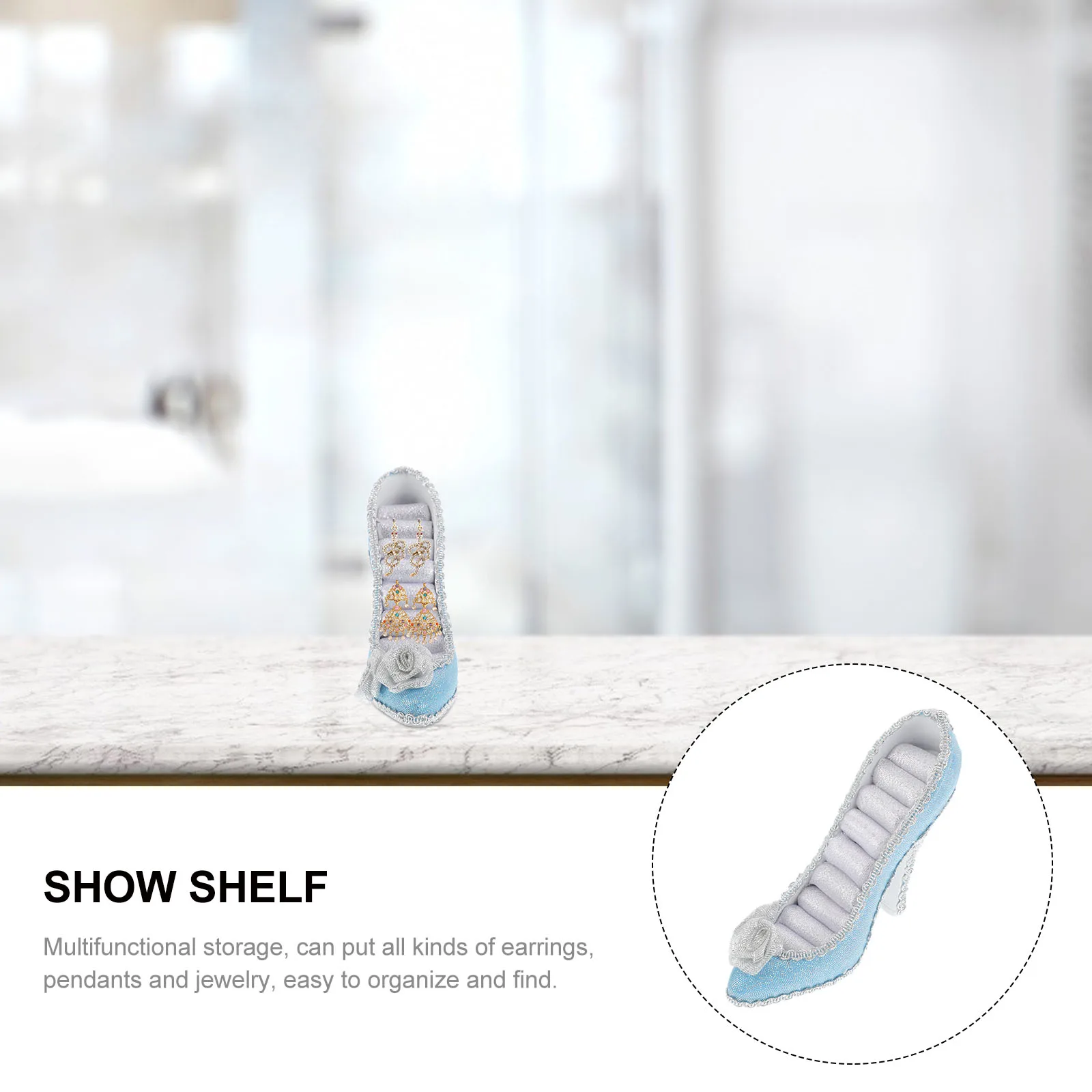 

Multifunctional Jewelry Organizer Stand Earring Necklace Display Rack Resin Earring Holder Necklace Tree Decorative Storage Rack