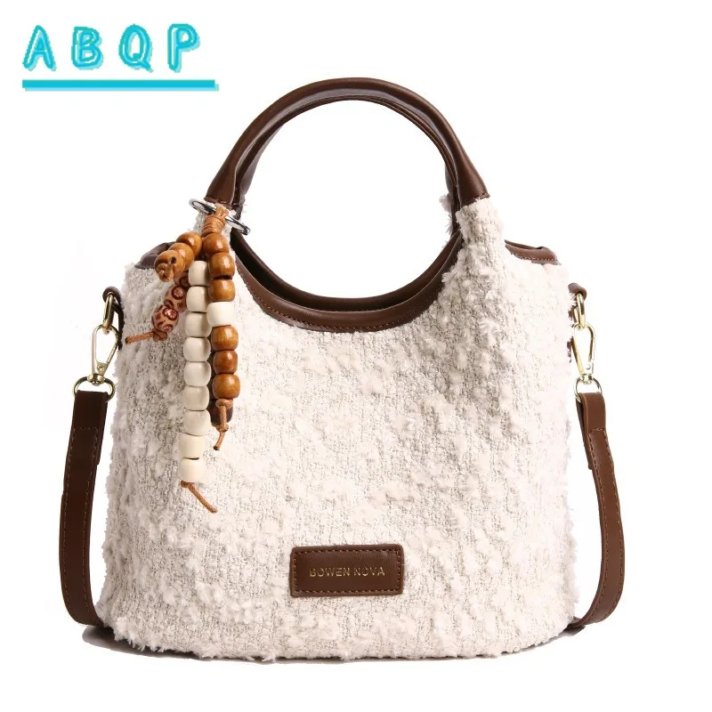 

Shoulder Bag Fluff Tote Bags Autumn and Winter New Fashion Handbag Large Capacity Versatile Messenger Commuter Bag