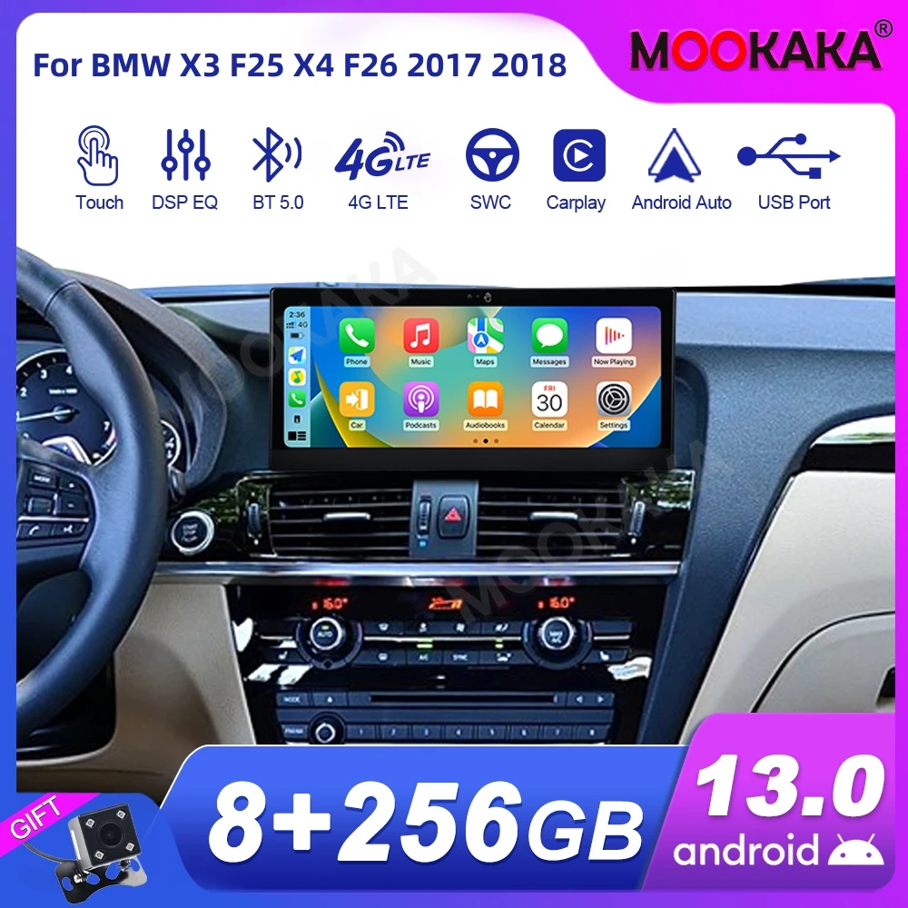 

Car Radio For BMW X3 F25 X4 F26 2017 2018 EVO Wireless Carplay Android Auto Multimedia Player Controllo Gestuale GPS Autoradio