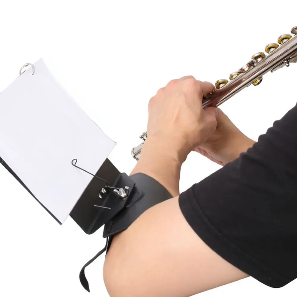 Flute Lyre Music Sheet Stand Holder Portable Black Clip For Marching Instruments Durable Plastic Performance Accessory