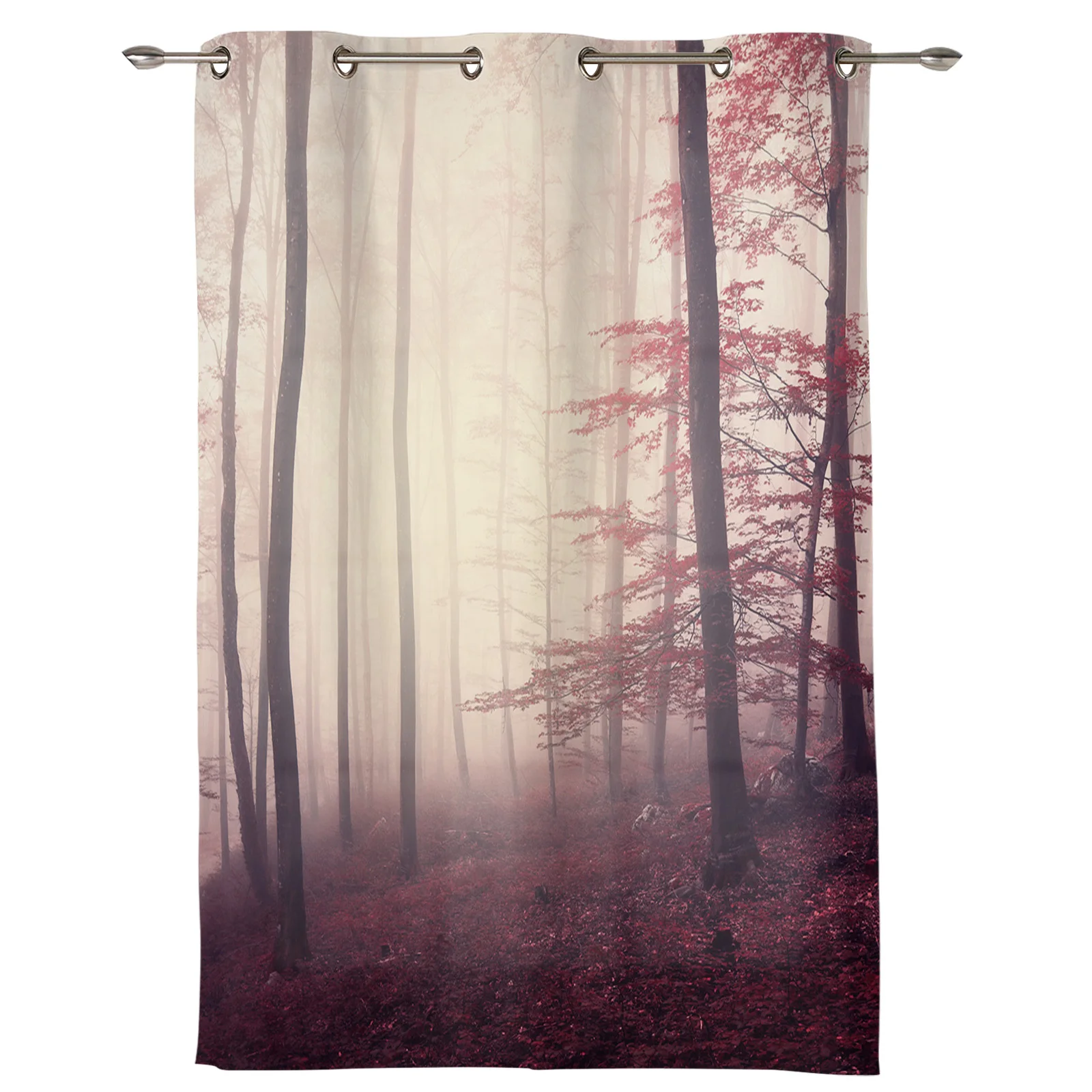 Woodland Autumn Theme Window Curtain Bedroom Living Room Window Drapes Kitchen Decoration Blinds Curtain