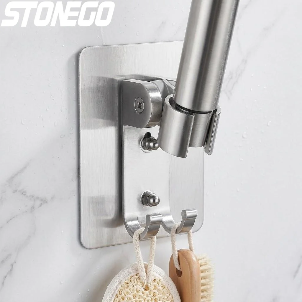 90 Degree Adjustable Shower Head Holder Wall Mount Bracket Stainless Steel Shower Rail Bathroom Accessories Home Improvement