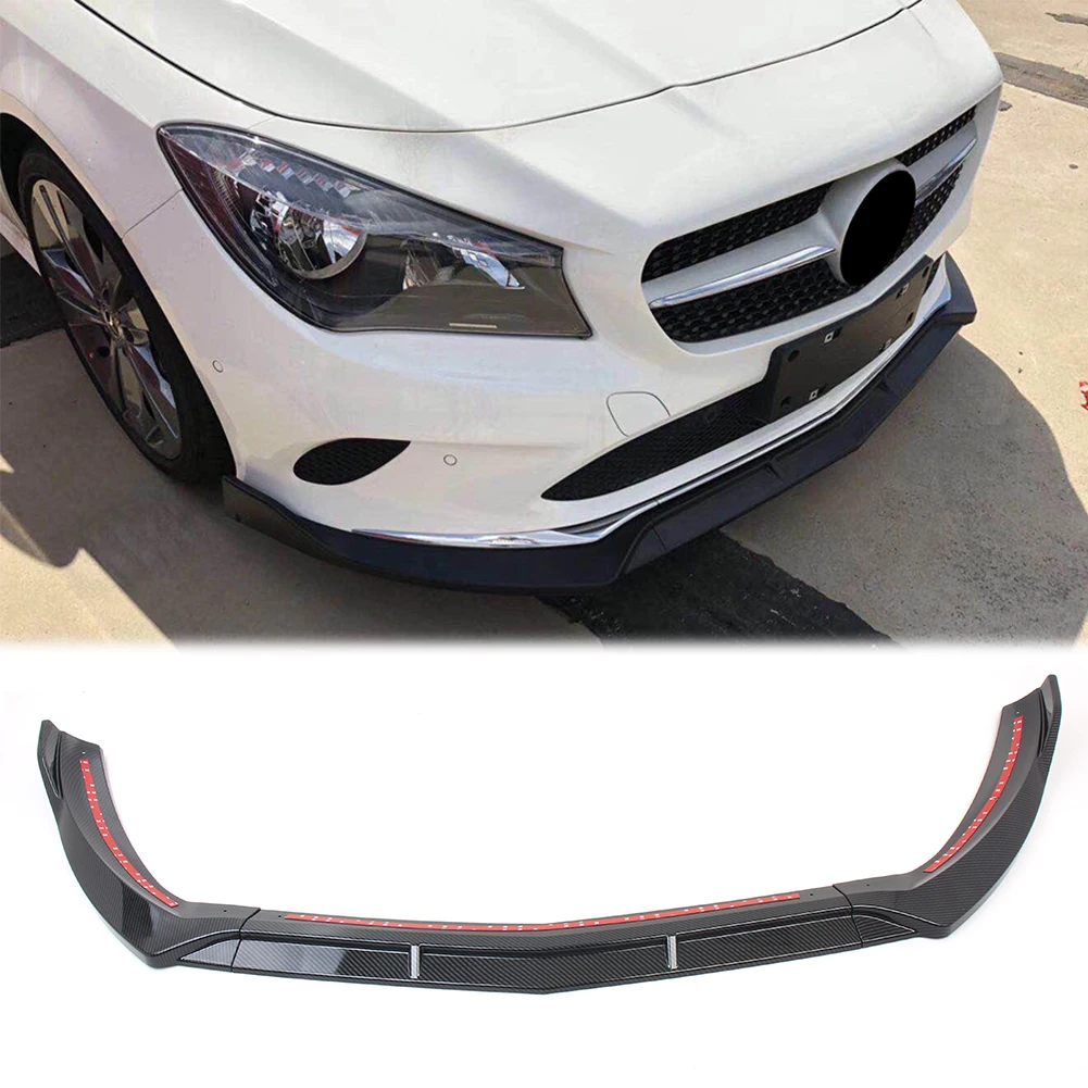 Carbon Fiber ABS Car Front Bumper Lip Cover Trims Spoiler For Mercedes Benz W117 CLA180 CLA200 CLA250 2018 2019