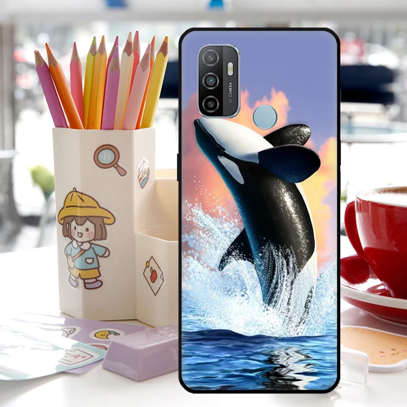 Killer Whale Orca For Oppo A40 A60 A80 A94 A74 A54 A15 A18 A38 A58 A78 A98 A16 A76 A96 A91 A57 A77 A5 Pro Case view 3