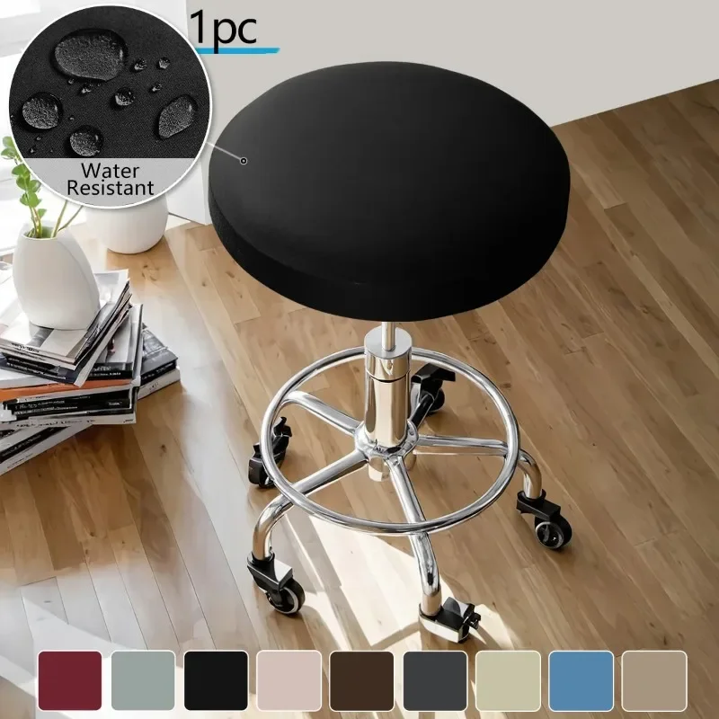 1 Peice Solid Color Elastic Waterproof Round Stool Covers Bar Counter Lifting Chair Cover Anti Dirty Dining Stool Covers