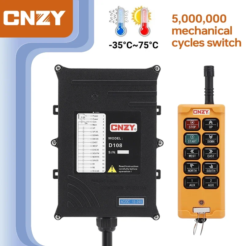 

8 Button Two-speed Industrial Wireless Radio Crane Remote Control switches Hoist overhead bridge Crane Lift Control DC12V