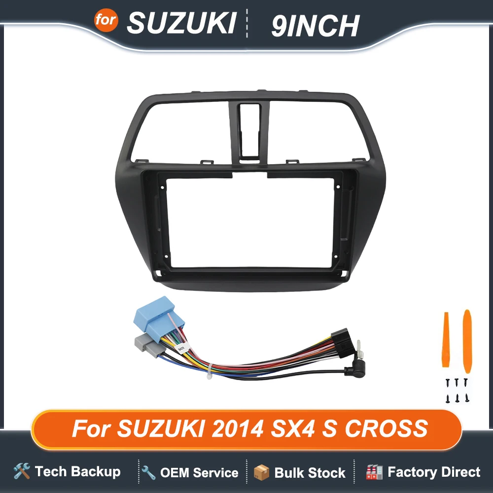 For SUZUKI 2014 SX4 S CROSS 9INCH Car Radio Fascias Installation Dash Frame  Panel Gps Mp5 Android Player Trim