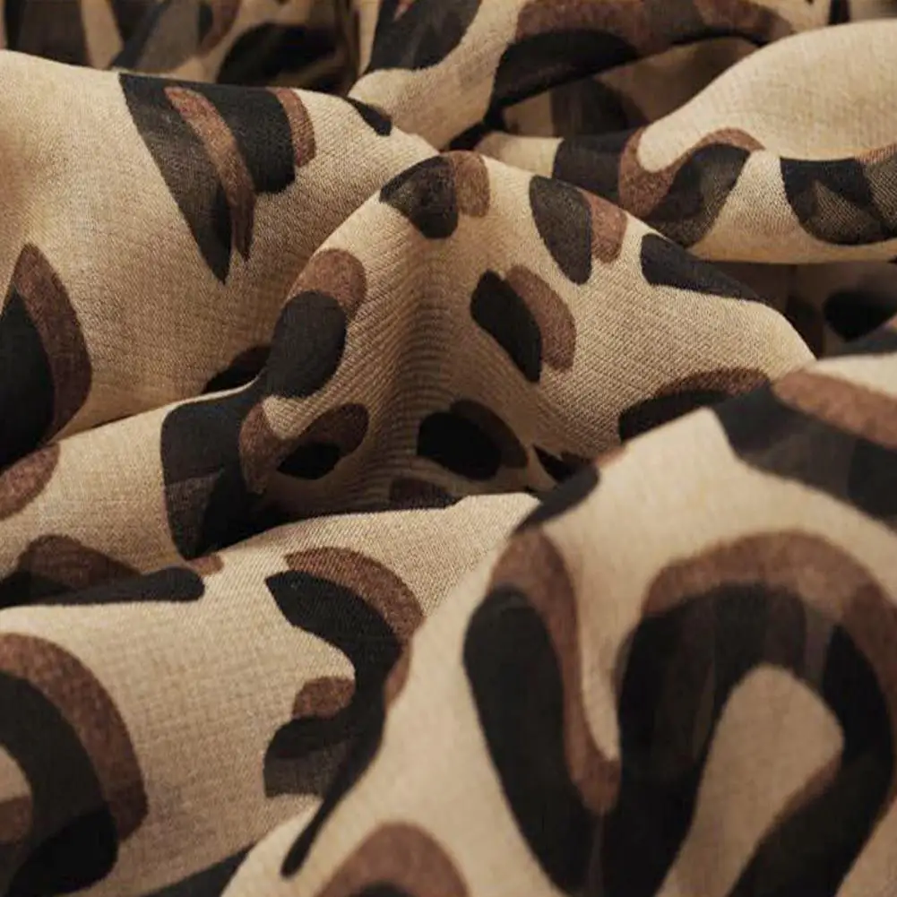 المرأة سرق لينة ليوبارد طباعة وشاح طويل شال موضة الجمجمة طباعة الشيفون وشاح حريري موليم الحجاب للرجل المرأة لينة رقيقة