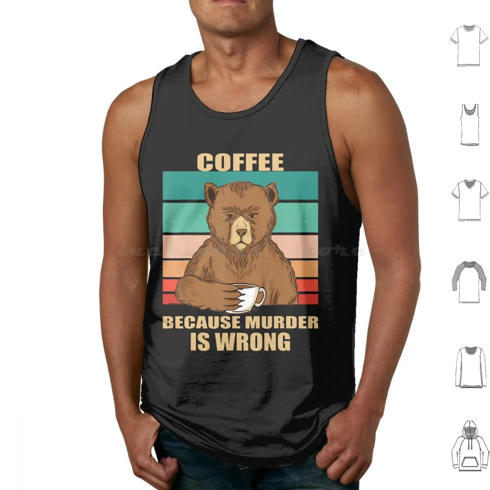 

Потому что Bear Coffee Murder Coffee Wrong Is Майки с принтом Хлопок Кофе Bear Lover Кофе Потому что кофе вбивство