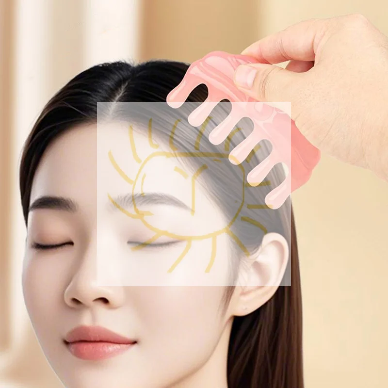 1 قطعة مشط تدليك خطوط الطول ستة أسنان مادة الراتنج بدون يد الذكور والإناث فروة الرأس خطوط الطول مشط مستدير الرأس الأسنان يوميا #1