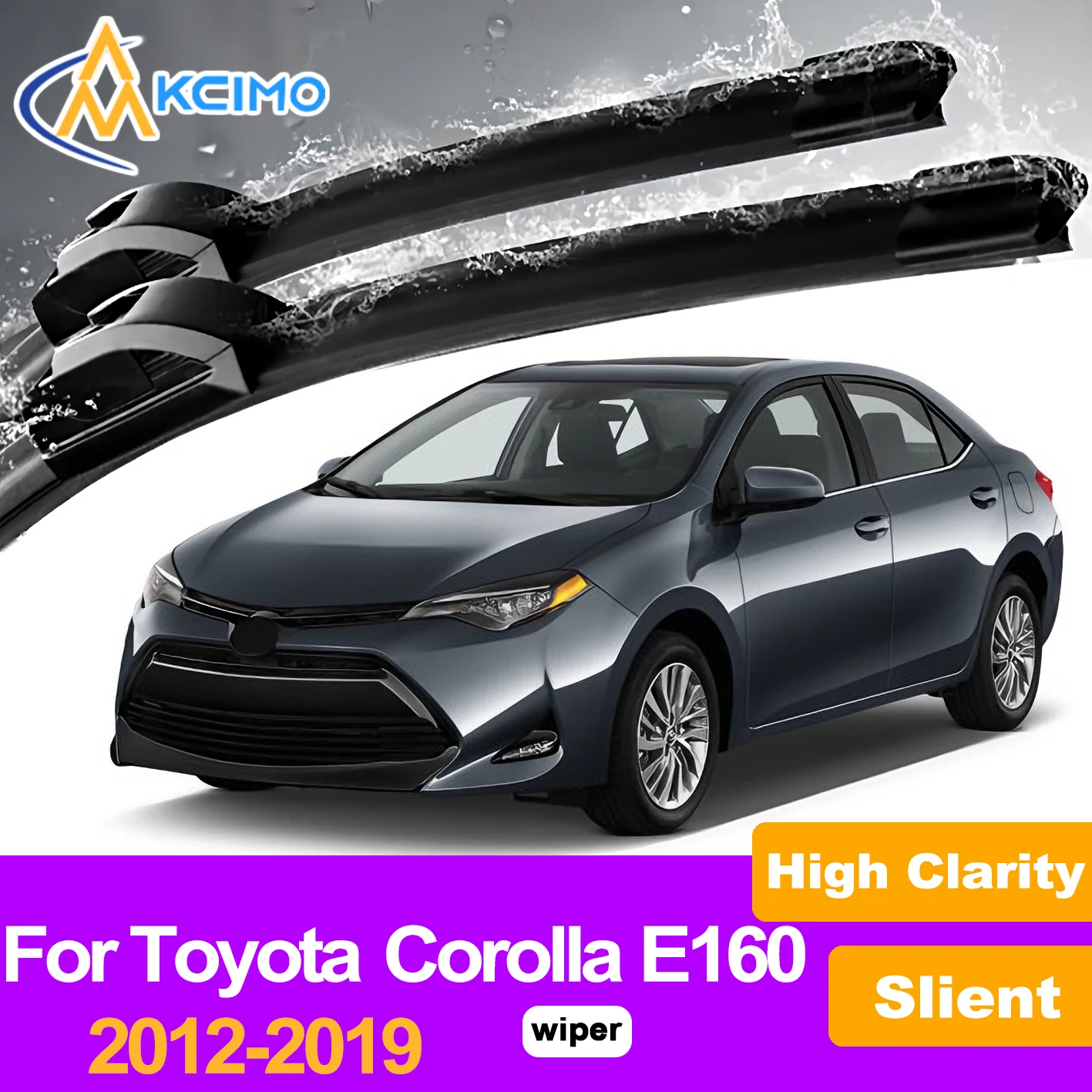 

Kcimo 2pcs Front Windshield Wiper Blades For Toyota Corolla E160 2012-2019, Easy Installation, Quiet & Streak-Free Cleaning