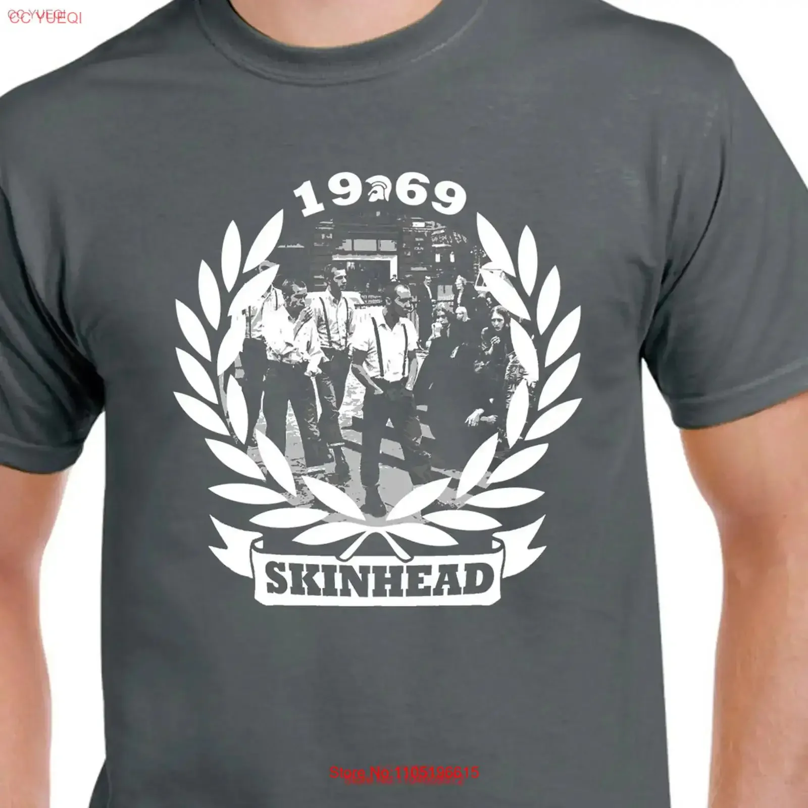 

Мужская футболка с логотипом Skinhead 1969 года Northern Soul, винтажный потертый топ для повседневной носки, слегка мужская растягивающаяся унисекс