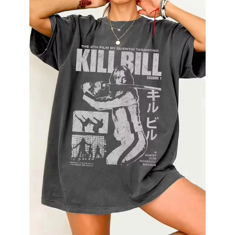 Hattori Hanzo T-Shirt Vintage Japanese Kill Bill Movie Graphic Tees Men's Women Tops Streetwear Casual Oversized Short Sleeve