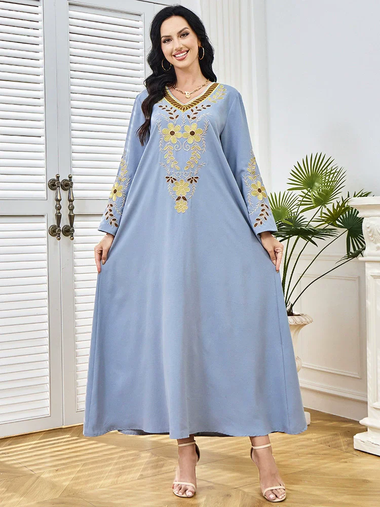 Moyen-Orient dubaï mode été nouvelle mode de luxe musulmane robe brodée robe de soirée pour femmes saoudiennes