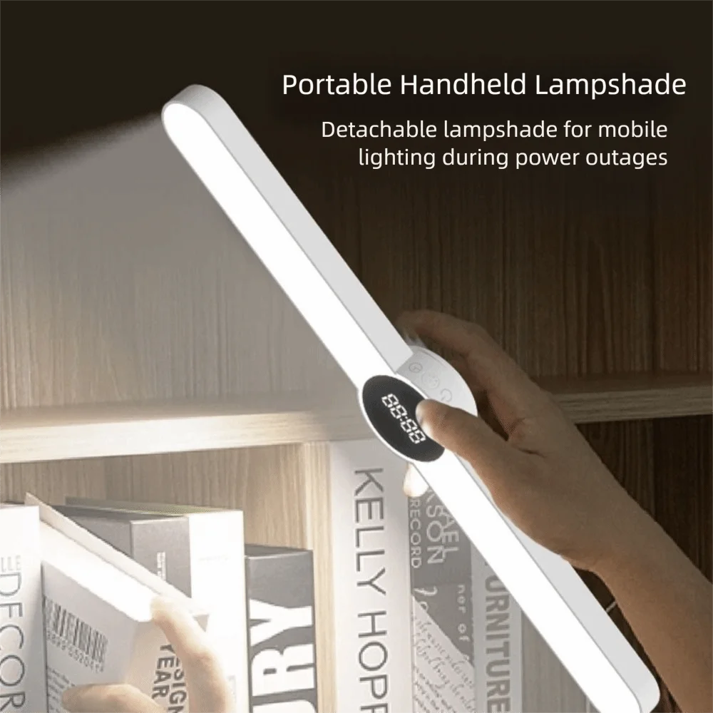 

Перезаряжаемая светодиодная настольная лампа для защиты глаз, потолочное крепление, USB аккумуляторная лампа с бесступенчатым затемнением, подвесные часы, лампа для общежития