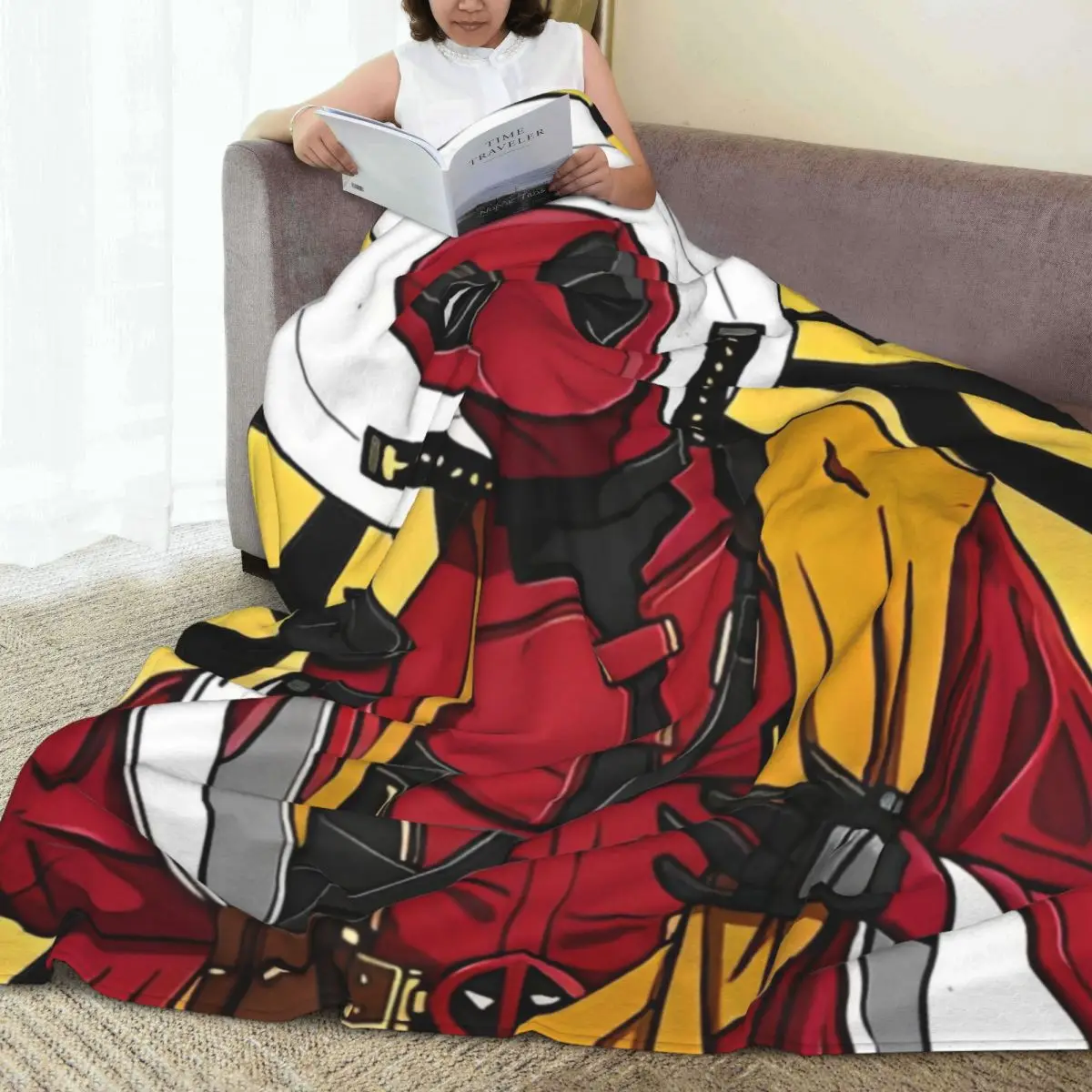 Warm Blanket Camping Marvel Jesus Deadpool Throw Blanket Flannel Bedspread For BedroomPrint Sofa Bed Cover