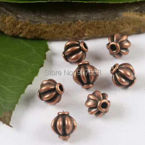 50pcs 8MM Copper-tone Lantern Spacer Beads H2104 Beads for Jewelry Making