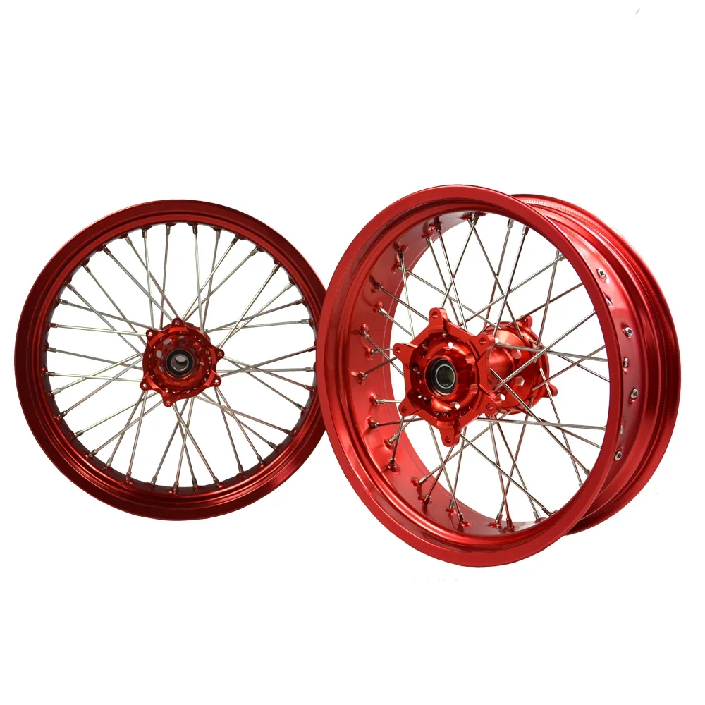 High Quality CR125 CR250 CRF250 CRF450 Super Moto 17 Inch Aluminum Spoke Wheels For Motorcycle