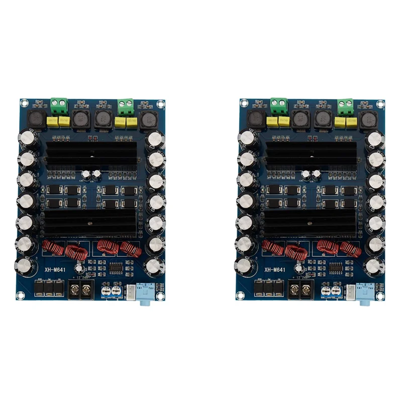 FULL-2X XH-M641 TPA3116D2 DC12V 24V 150W X 2 Audio Digital High Power 2 Channels Car Amplifier With Boost Board G2-010