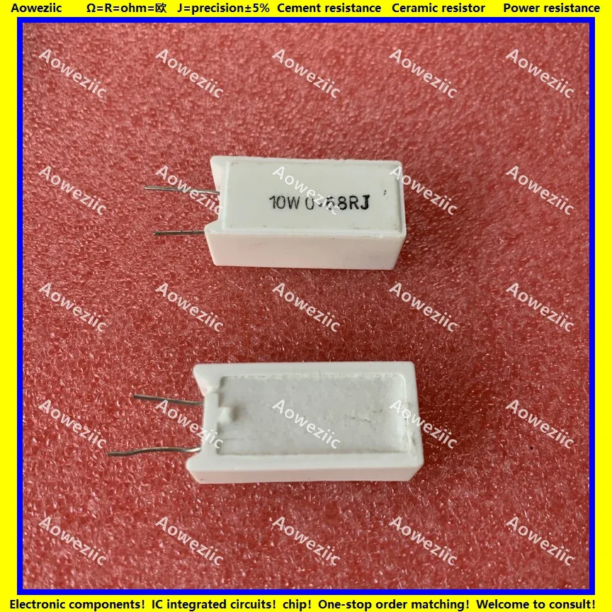 10 Uds 10WR68J RX27-5 resistencia de cemento Vertical 10W 0,68 ohm 0.68R R68J 5W68R resistencia cerámica precisión 5% resistencia de potencia