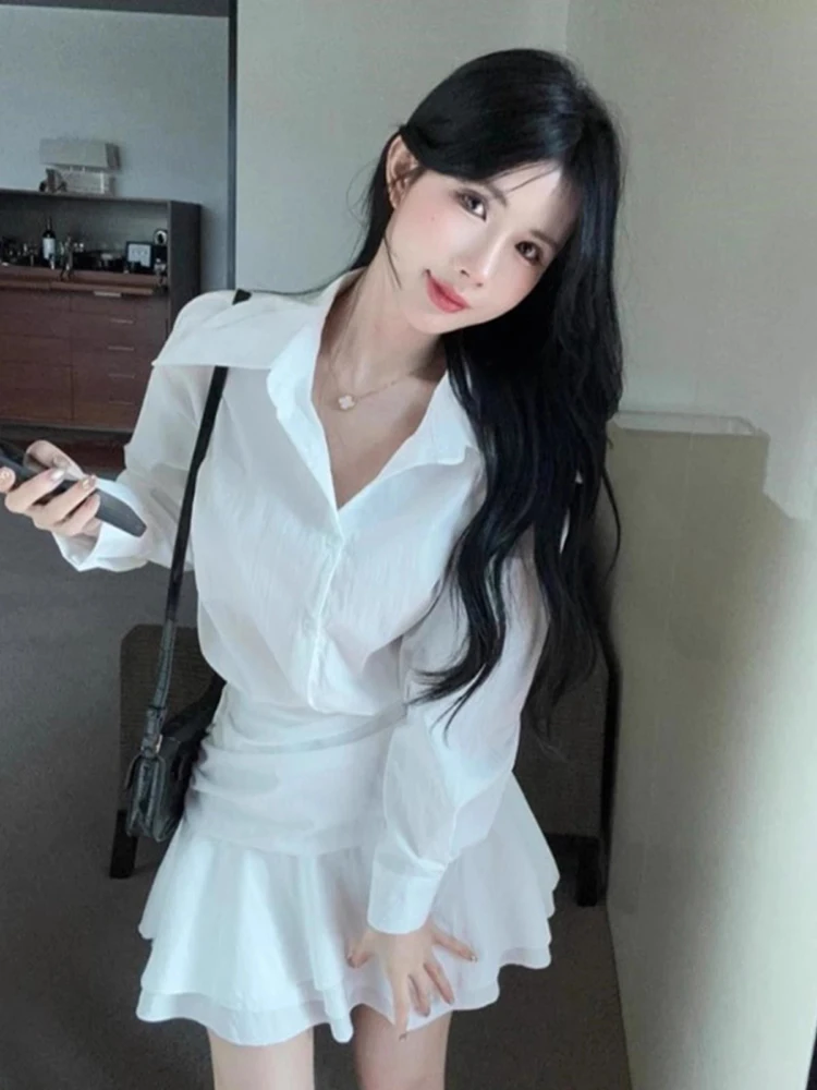 Weißer irt Dr Damen-Winterrock 2022, neuer Ele-Taillen-Cinching, schmaler A-Linien-Ortrock mit Spitzenbesatz, koreanischer Stil für den Pendelverkehr