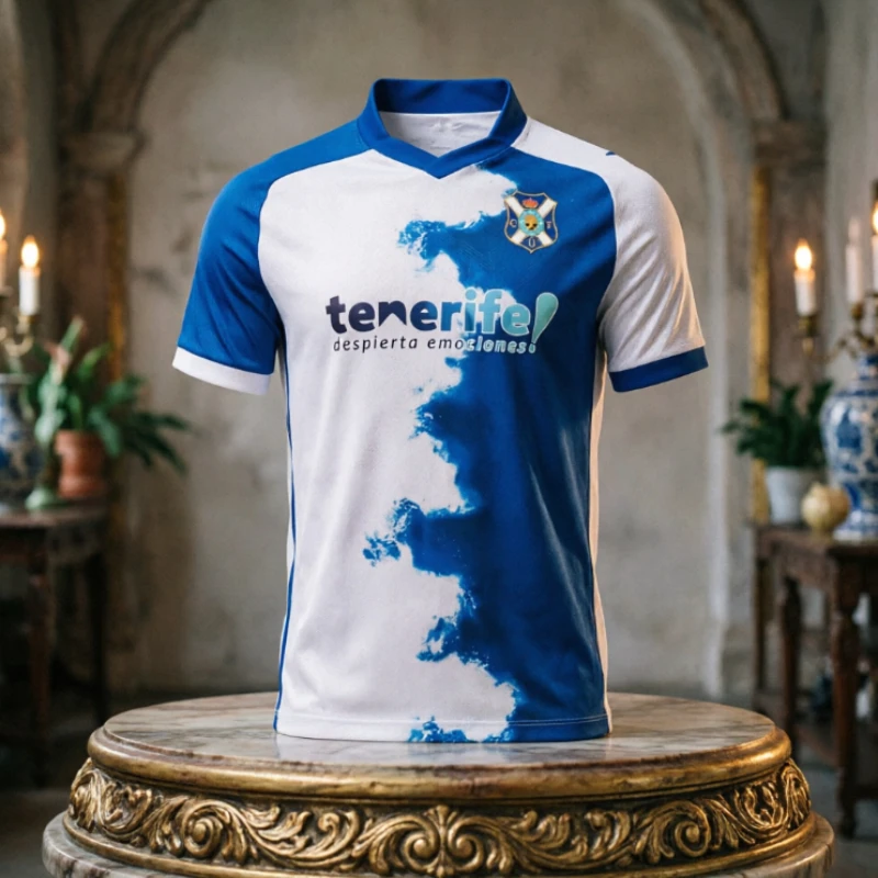 Spanien 2026-27 Trikots Neu Eingetroffen, Teneriffa-Stil Fußball-T-Shirts, Fan-Geschenke, Spezielle 3D-Gedruckte T-Shirts für Heimspiele