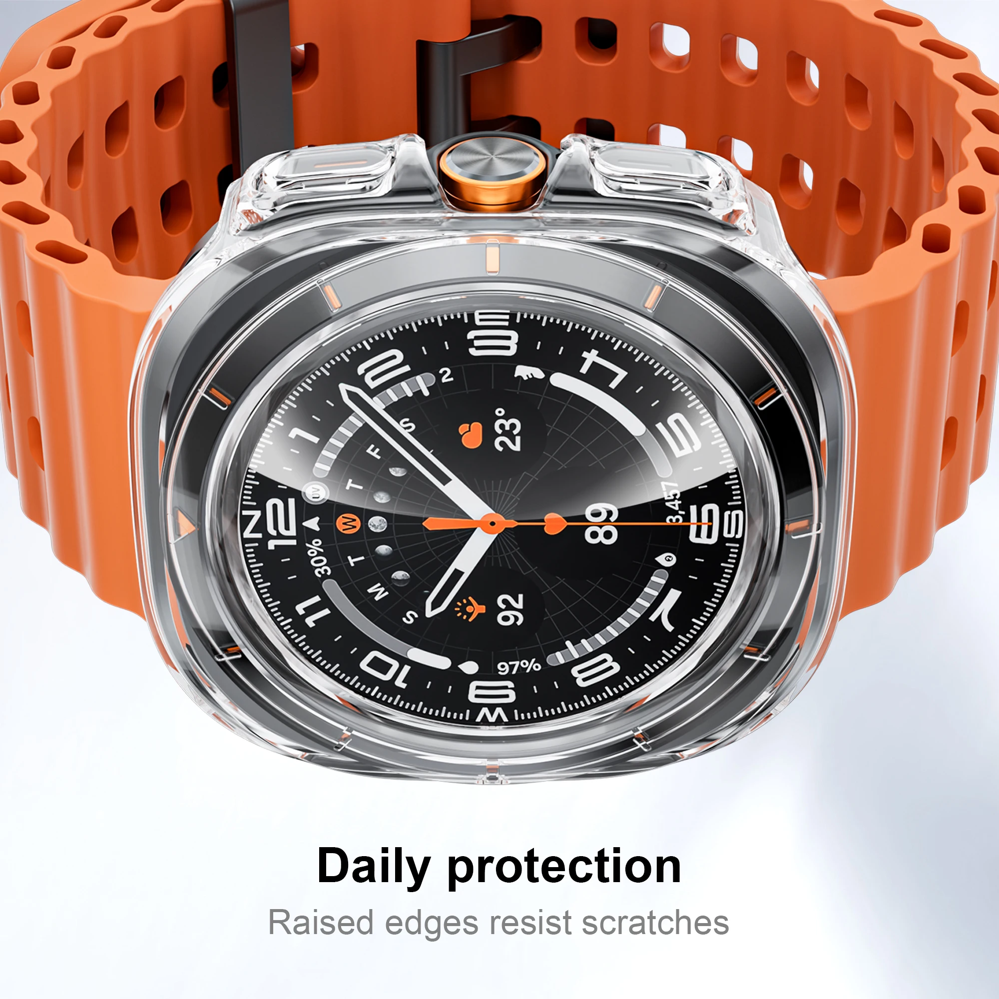Schutzhülle für Samsung Galaxy Watch Ultra 47mm Zubehör Gehärtetes Glas Displayschutz Hartes PC-Gehäuse Galaxy Watch 7 Ultra Abdeckung – Detail 5