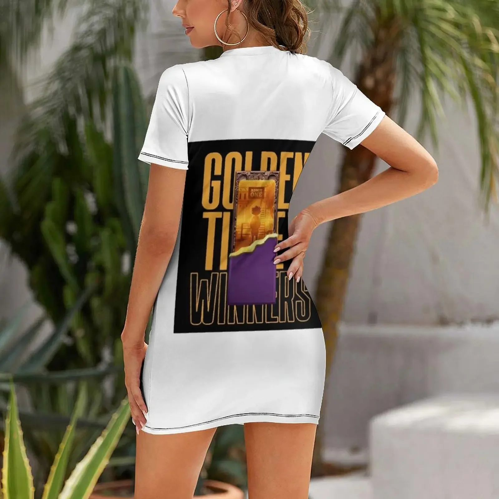 Golden Ticket Short-Sleeved Dress elegant women's dresses for wedding dresses for womens evening dress woman view 2
