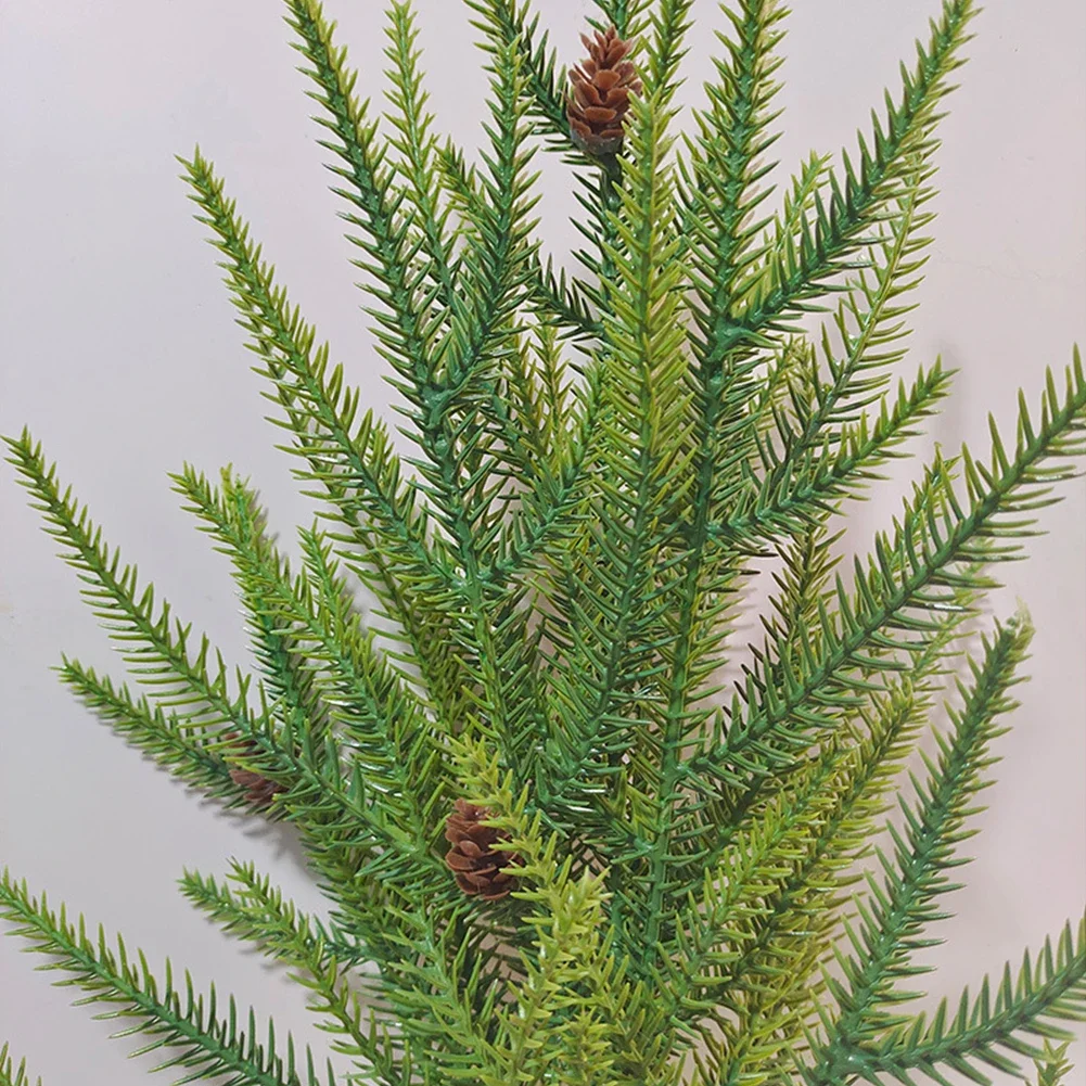 

6 шт. поддельные сосновые ветки с сосновыми шишками, искусственные ветки кедра, пластик 45 см для рождественского украшения дома