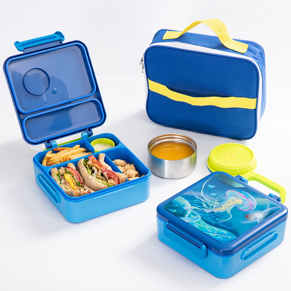 

Large Lunch Box Food Container Portable Bento Box with Bowl Kitchen Storage Tupper Thermal Bag for Children Kid School