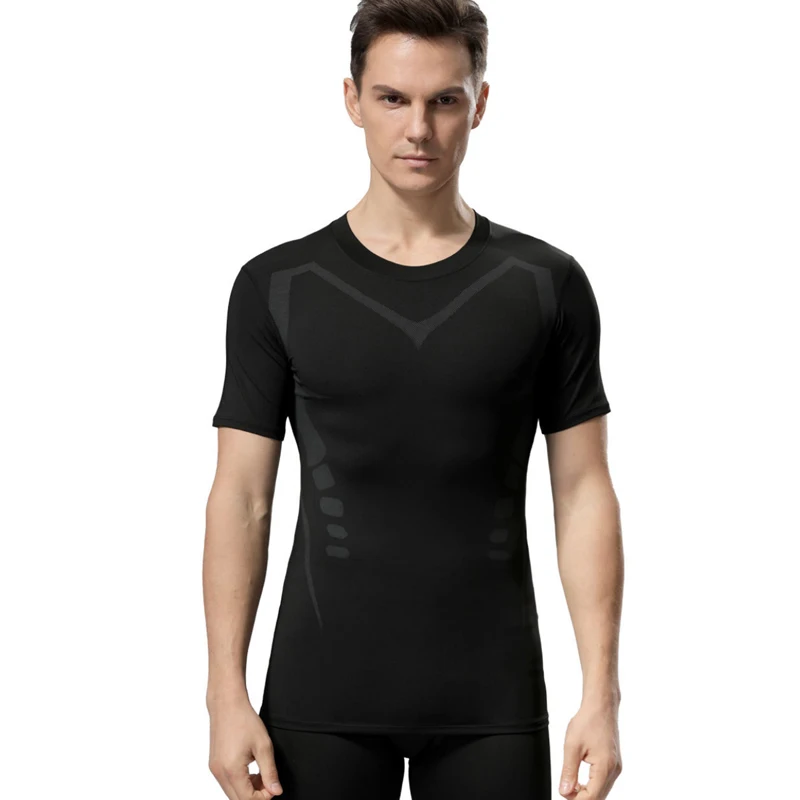 2023 Compression T Shirt Men Summer Sportswear Running T-shirt Elastic Quick Dry Sport Tops Tee Athletic Gym Workout Shirts Men