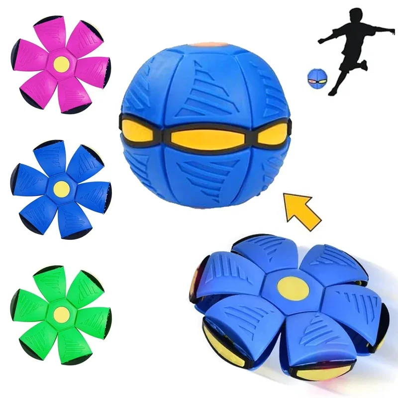 Magic Deformation UFO Flying Saucer Ball Decompression Outdoor Children's Elastic Step Ball Fun Bouncing Toys For Kids Gifts