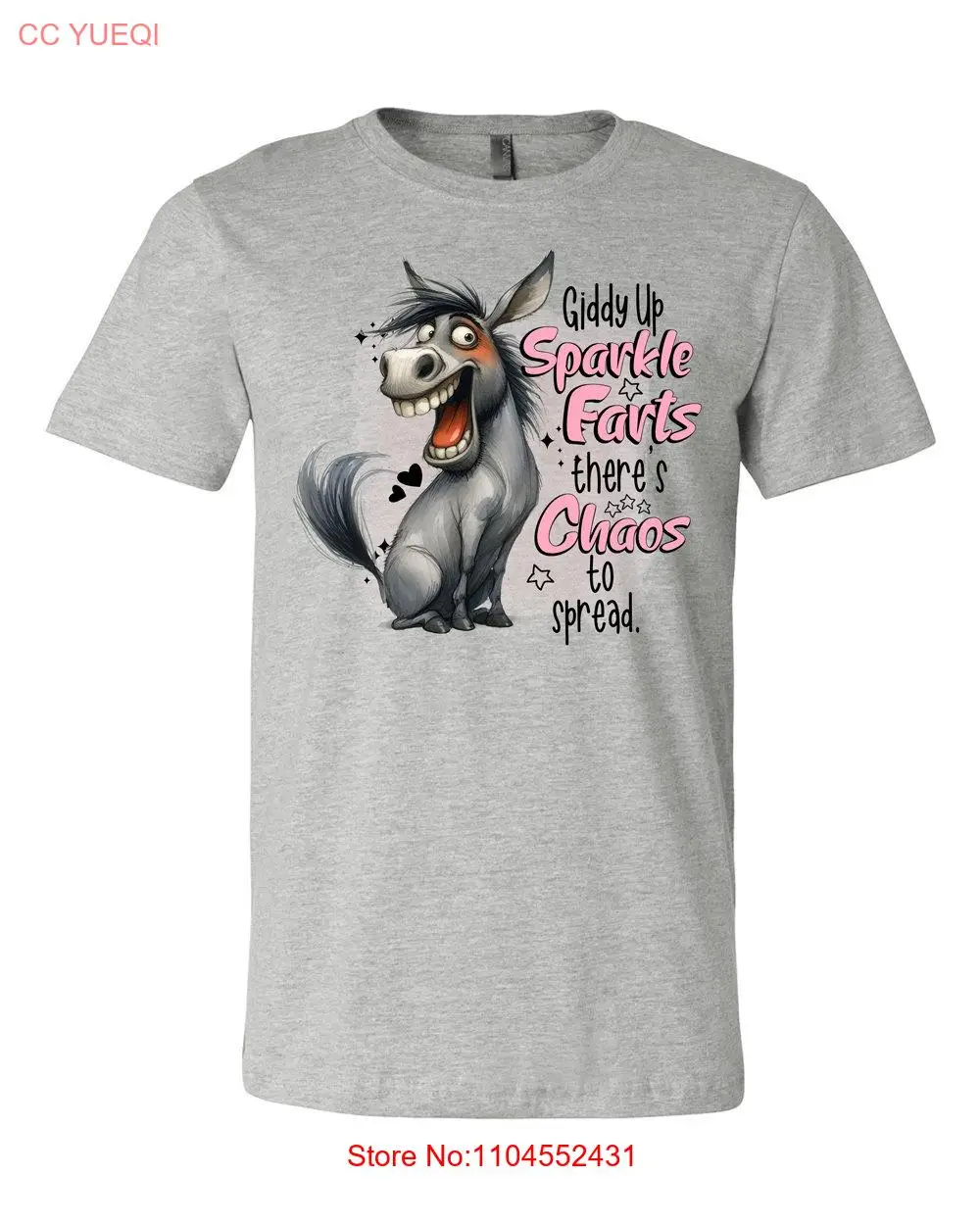 

Футболка унисекс Giddy up sparkle farts there's chaos to spread с длинными или короткими рукавами