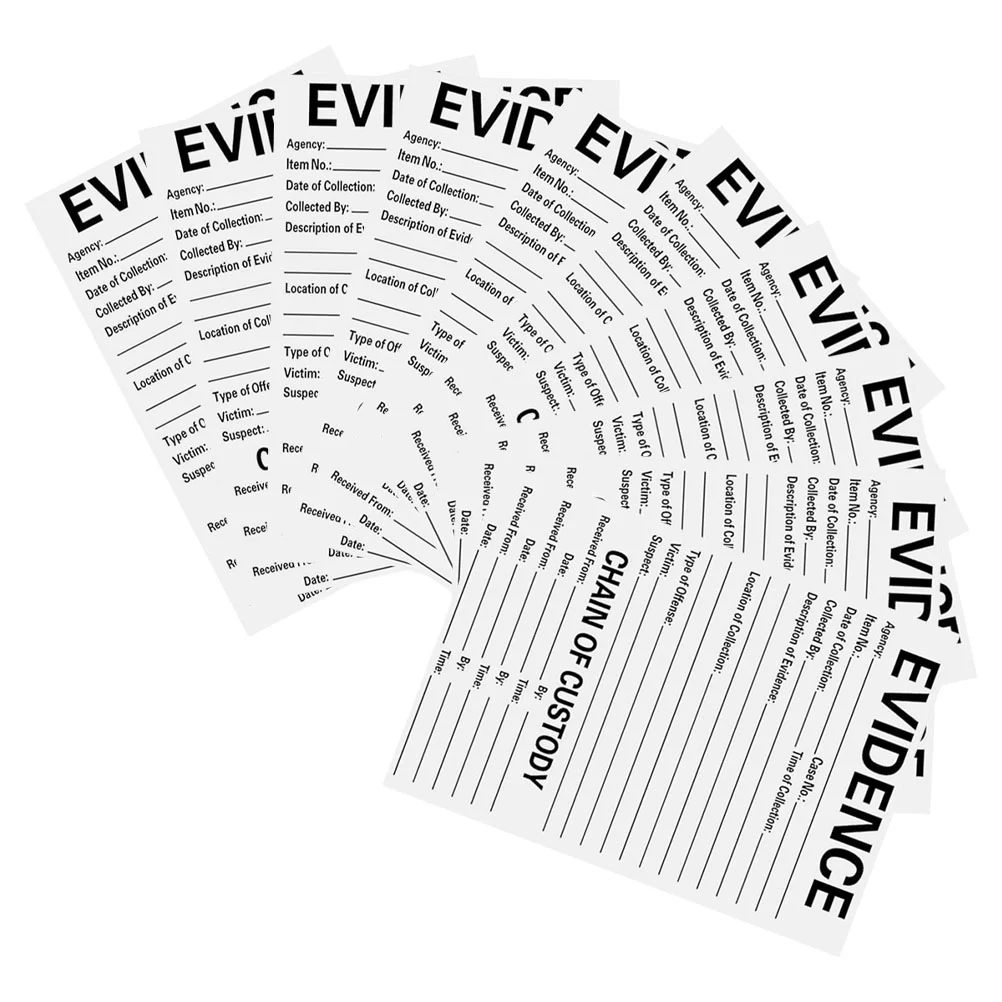 10 Pcs Evidence Stickers Collection Decals Bags Tags Identification Removable Labels Applique