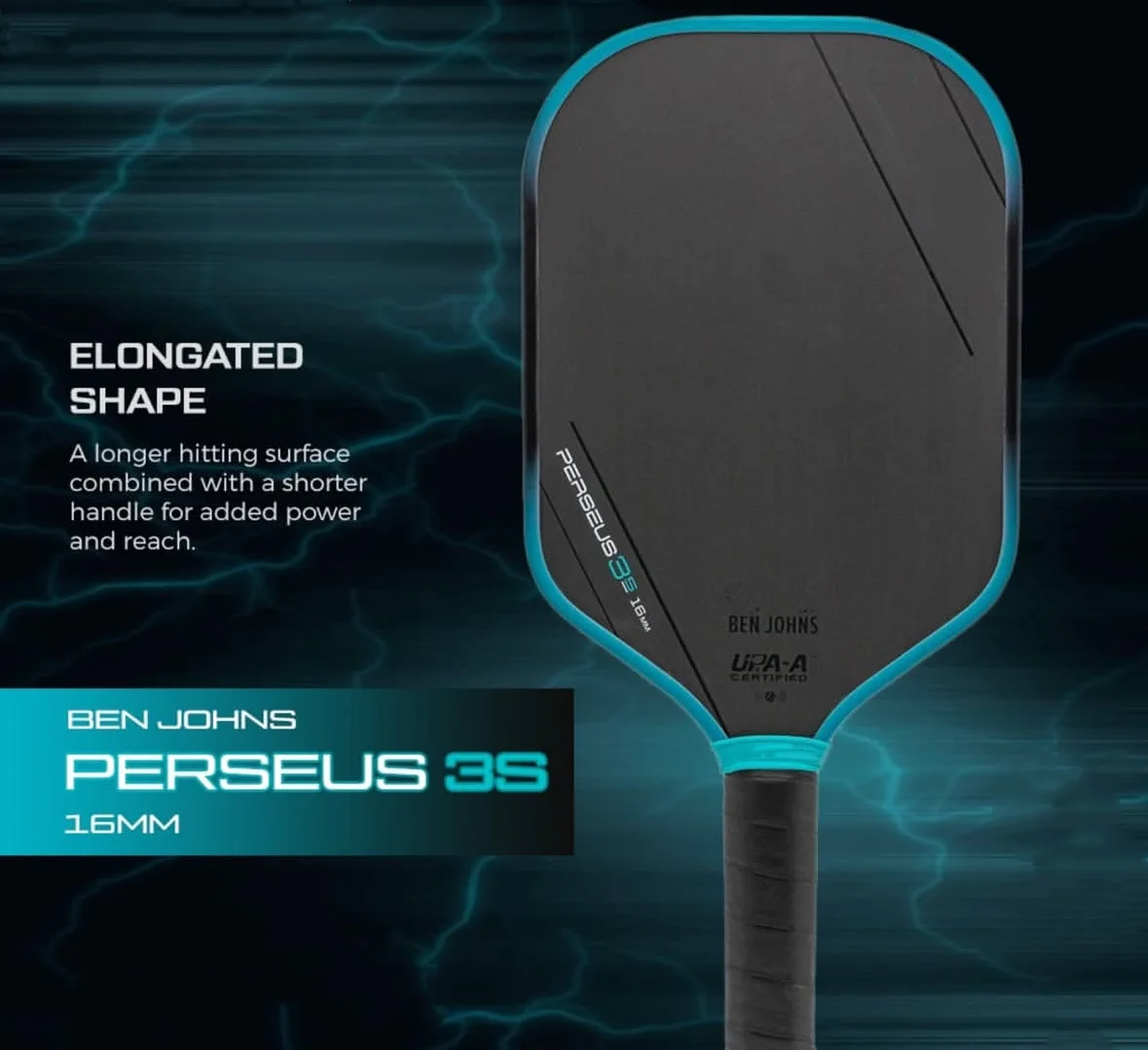 

BEN JOHNS PERSEUS GEN 3S T700 Carbon Fiber Pickleball Paddle CFS16mm Polymer Power Core Enhanced Power&Spin&Control