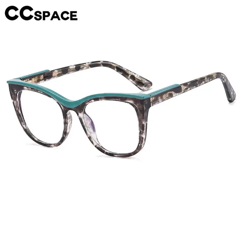 56667 New Women Eyebrow Frame Optical Spectacle Frame Fashion Large Size Anti Blue Computer Glasses