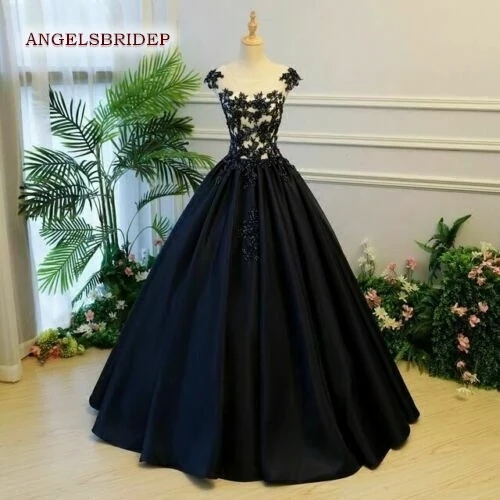 Mới Đen Phồng Quinceanera Váy 2022 Satin Công Chúa Bầu Cho Đảng Đồ Bầu Ngọt Mười Sáu 16 Áo Vestidos De 15 anos