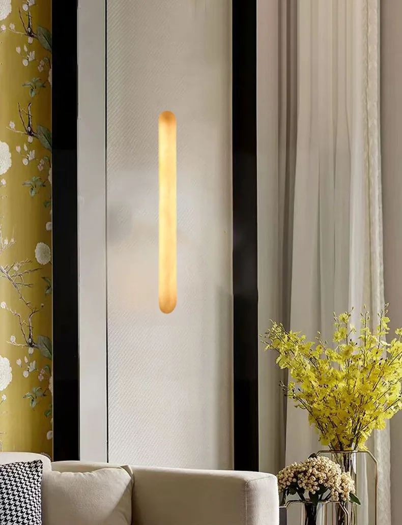Minimalist Natural Marble Wall Lamp 40 60CM