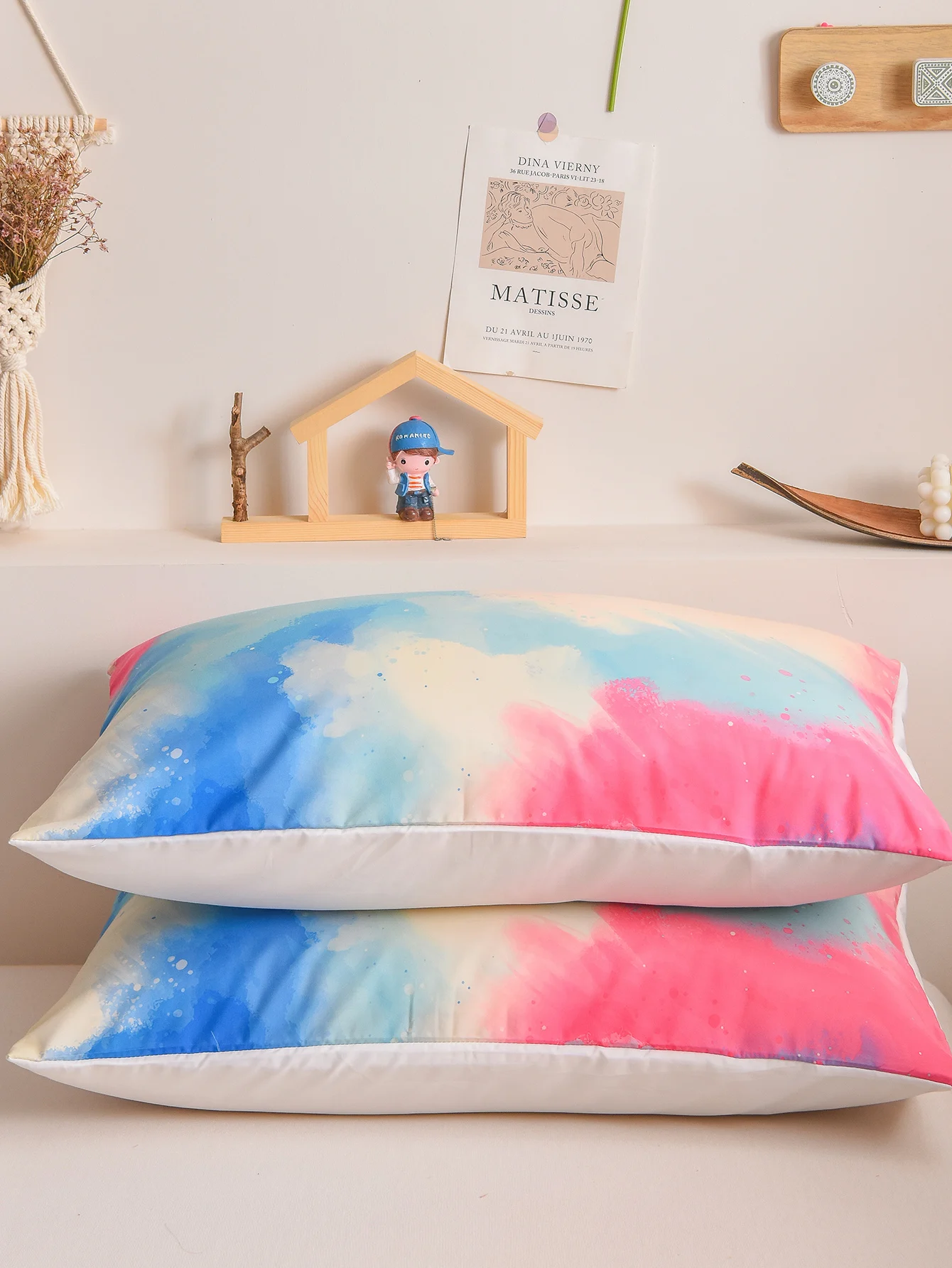 Pink Cloud Pillowcases Rainbow Pillowcases Shabby Chic Design Cute Pillow Shams 2 Pack