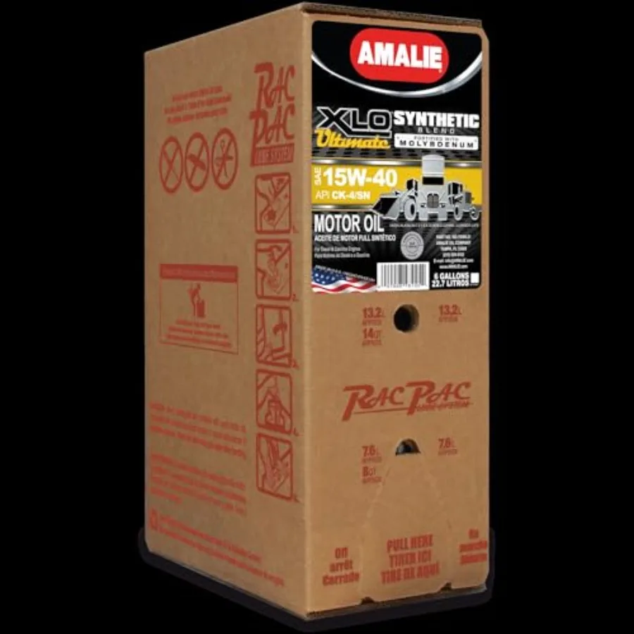 زيت محرك مزيج صناعي عالي الأداء مع مولي مضاف 15W40 للسباق الراقية ومركبات الأداء 6 جالون تحتوي على