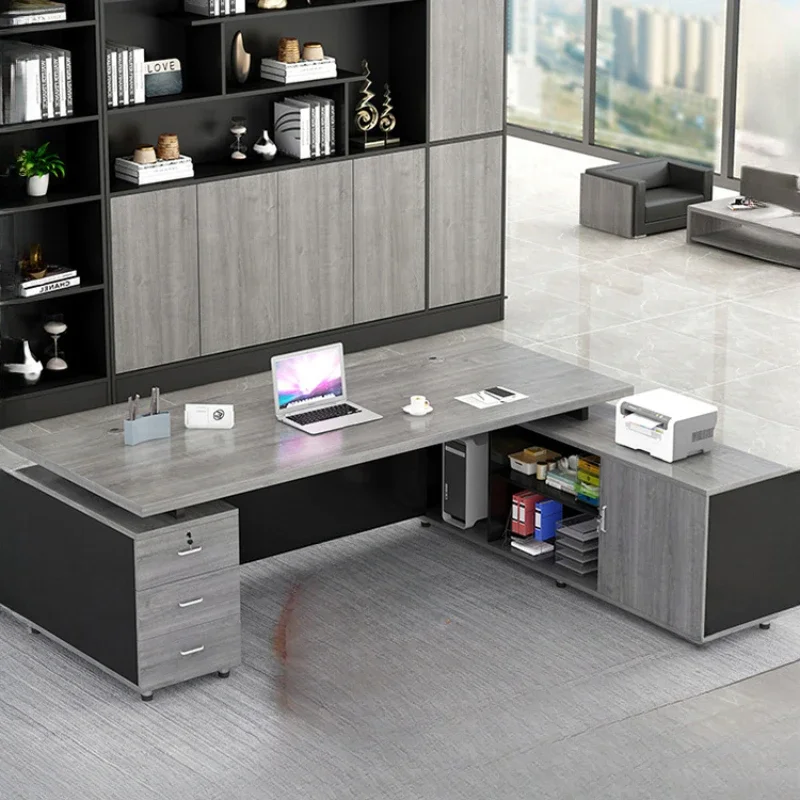 

Minimalist Design Modern Office Desk Organizer Multifunction Workshop Table Workstation Display Escrivaninha Trendy Furniture