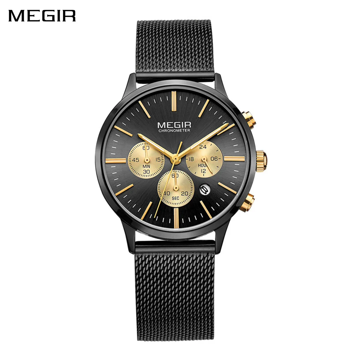 MEGIR Fashion Women Watch Luxury Ladies Stainless Steel Strap Wristwatch Waterproof Date Quartz Watches Chronograph Montre Femme