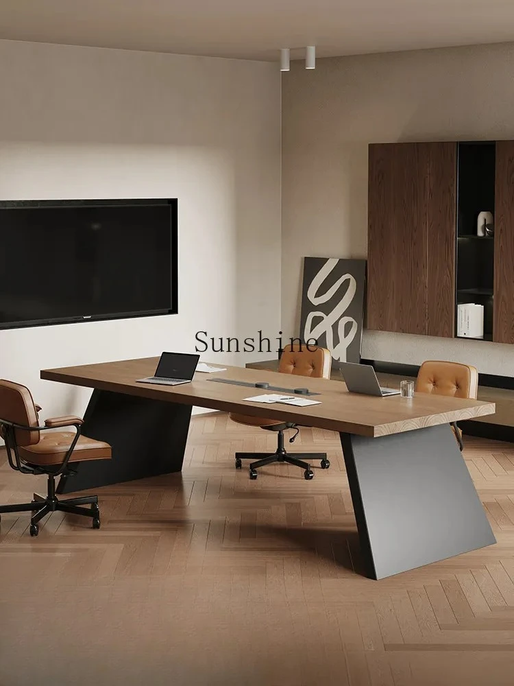 

Solid wood training table and chair combination conference office small conference table