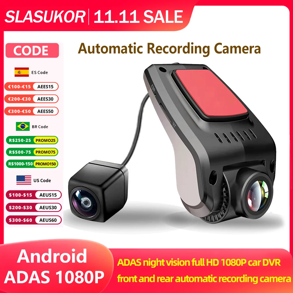 

Full HD ADAS Night Vision 1080P Car Radio DVR Front And Rear Automatic Recording Camera Auto Video Recorder Dual Lens Camcorde