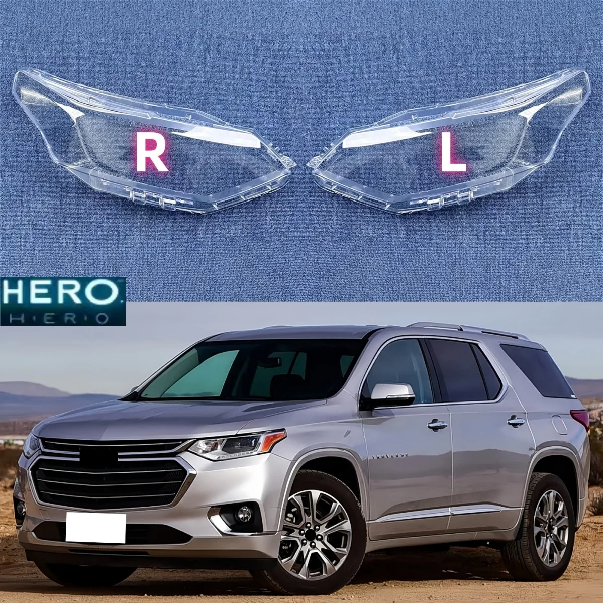 For Chevrolet Traverse 2017 2018 Car Front Headlight Transparent Lampshade Plexiglass Clear Lamp Shell Car Accessories