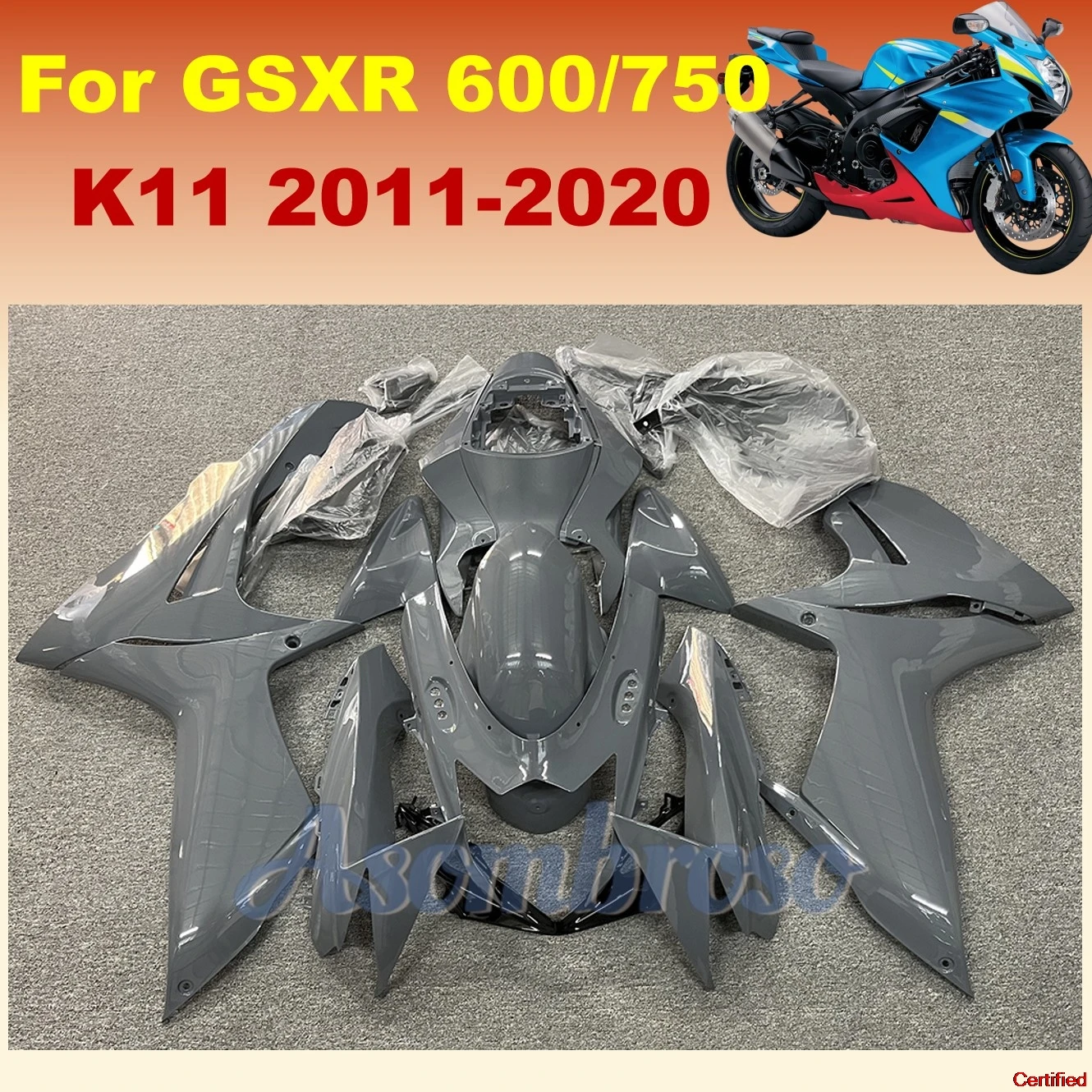 

Fairing kit for GSXR 600 GSXR750 2011 2012 2013 2014 2015 2016 2017 2018 2019 K11 GSXR600 11-19 Nardo Grey Body set
