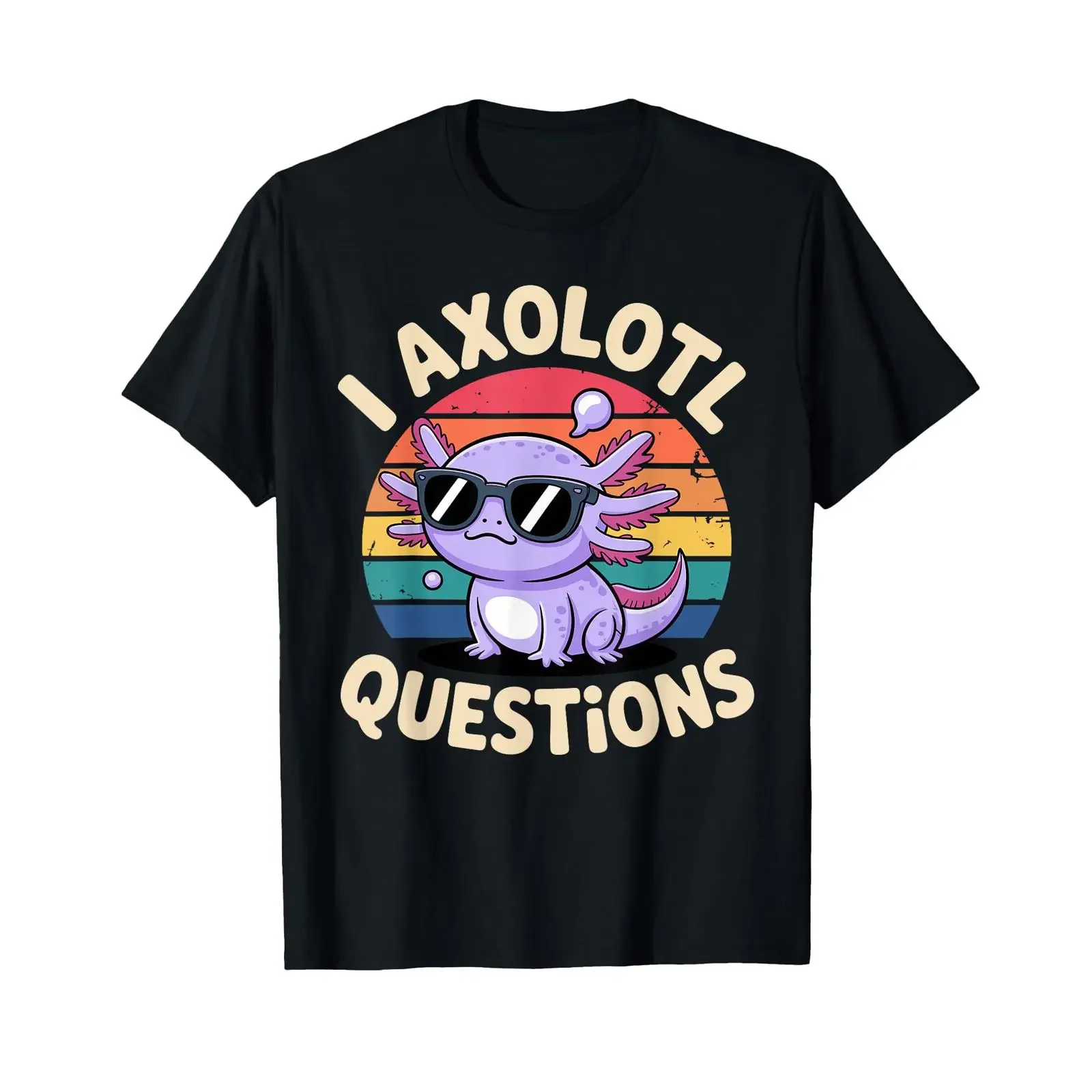 Funny Axolotl Design for Kids Lovers T Shirt vintage Washed Breathable fashion Unisex Stretched Top For Everyday Wear Stylish