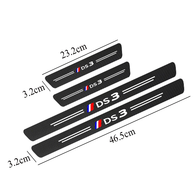 4Pcs Carbon Fiber Car Door Sill Sticker For Citroen DS3 DS4 DS5 DS7 DS Auto Accessories