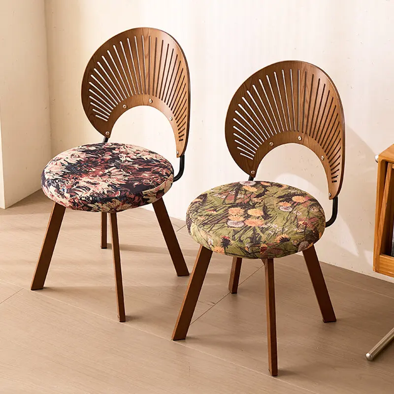 #Modern Solid Wood Multi-Use Dining/Living Room Leisure Chair with Rotating Shell and Backrest