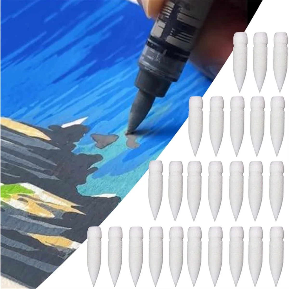 ABGV Paint Marker Replacement Tips- Acrylic Pen Heads Wear Refill Accessories for Drawing, Hand Lettering